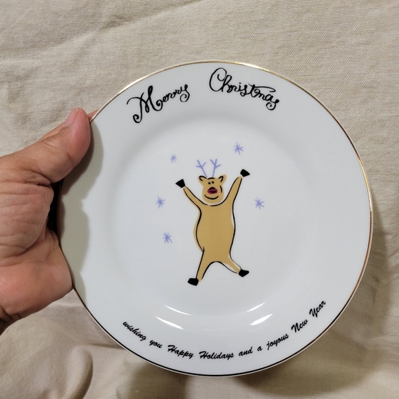 Merry Brite Christmas Set of 4 SALAD Plates MB - Picture 3 of 7